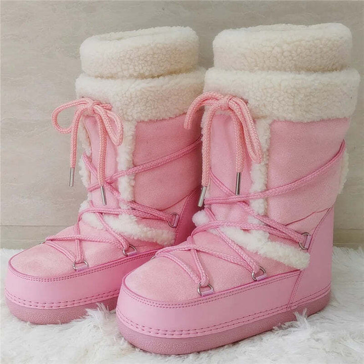 Bottines avec effet fourrure Podoways