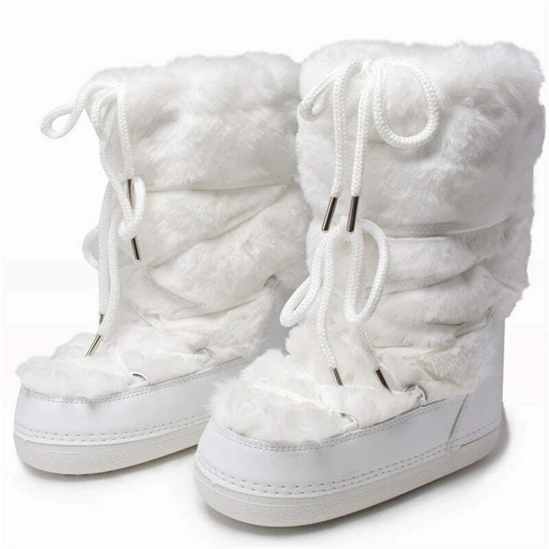 Bottines avec effet fourrure Podoways 35 Blanc