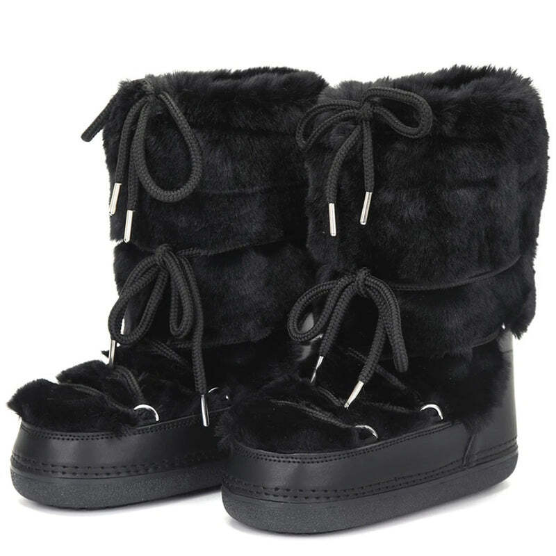 Bottines avec effet fourrure Podoways 35 Black