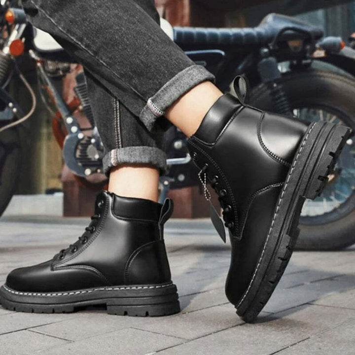 Bottines en cuir noir pour homme Podoways