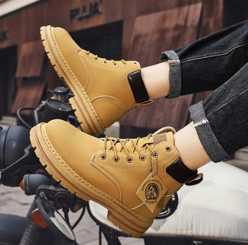 Bottines en cuir noir pour homme Podoways