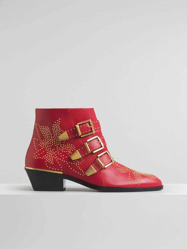 Bottines motard femme Podoways 35 Red