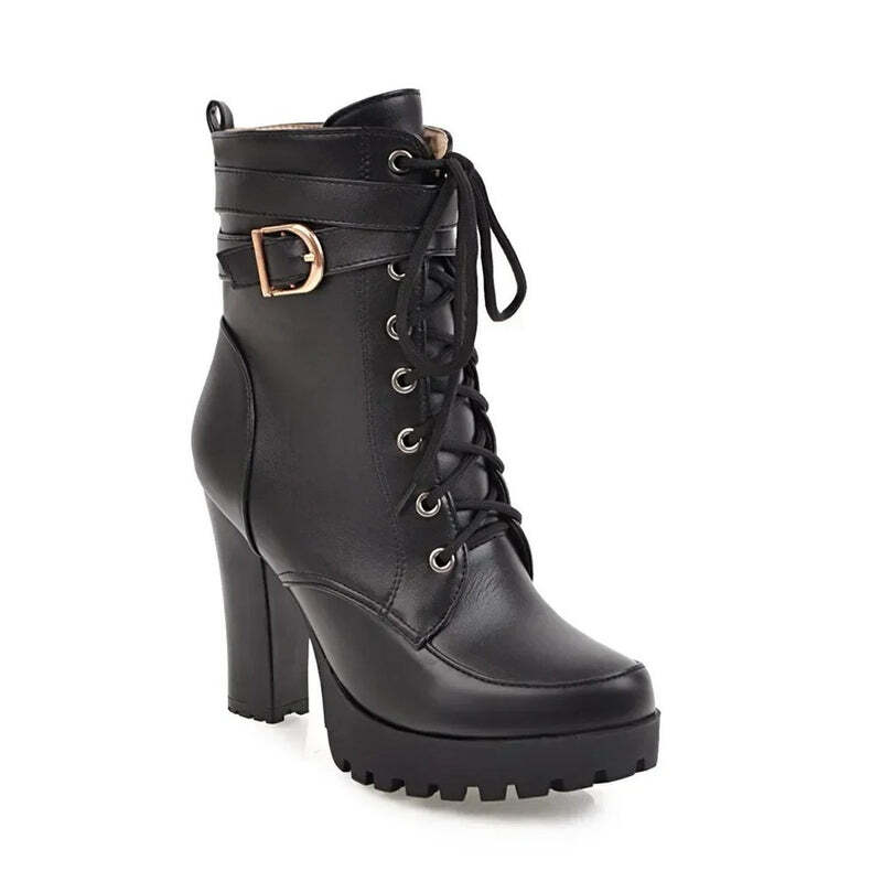 Bottines talons carrés Podoways 34 Black
