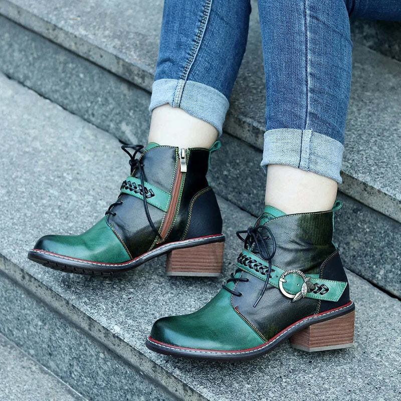 Bottines vertes Podoways