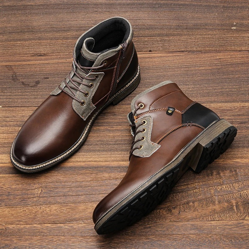 Bottines en cuir marron pour homme Podoways