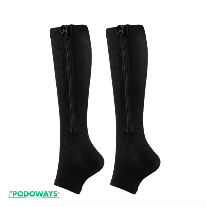 Chaussette de compression longue femme fermeture éclair  Podoways 36 Black 