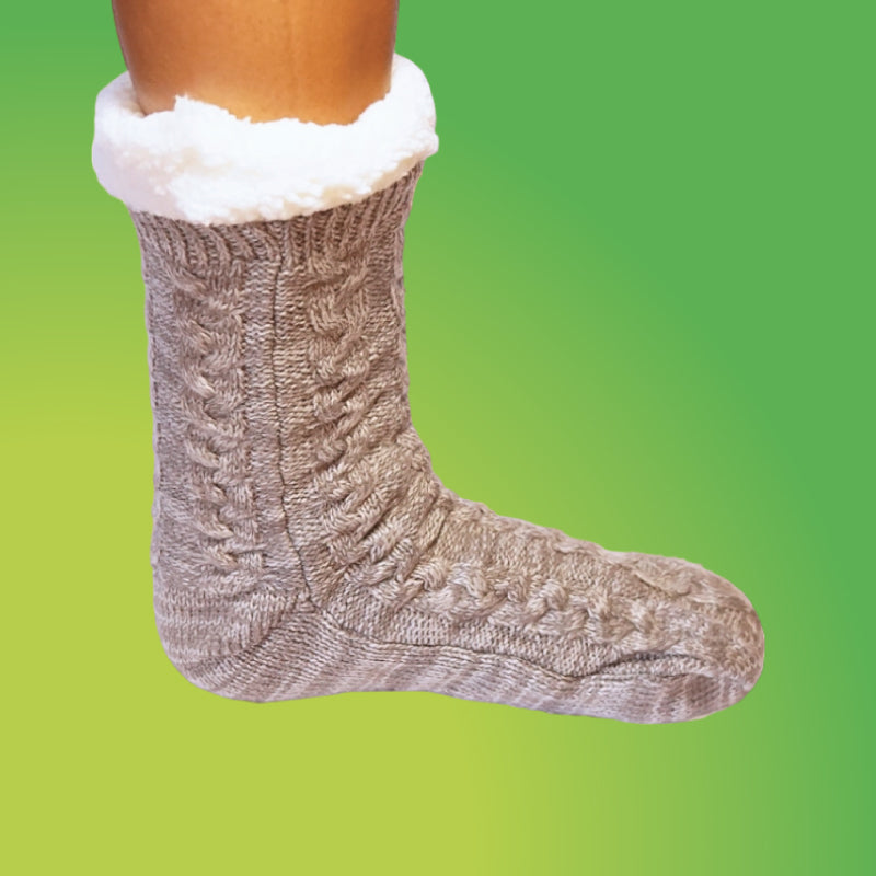 Chaussons chaussettes fourrées antidérapantes chaudes – Podoways