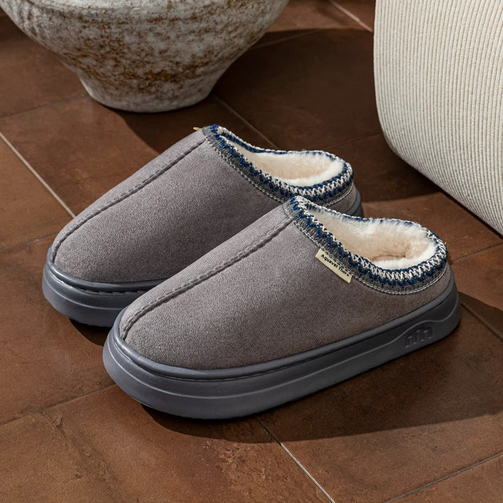 Chaussons Chauds Femme – Fourrés avec Semelle Antidérapante Podoways 36 Silver
