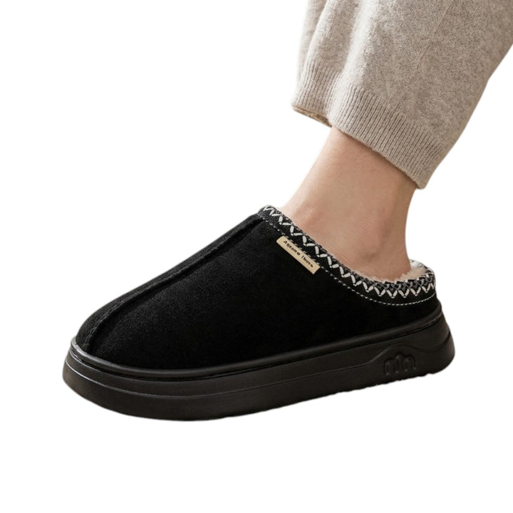Chaussons Chauds Femme – Fourrés avec Semelle Antidérapante Podoways 36 Black