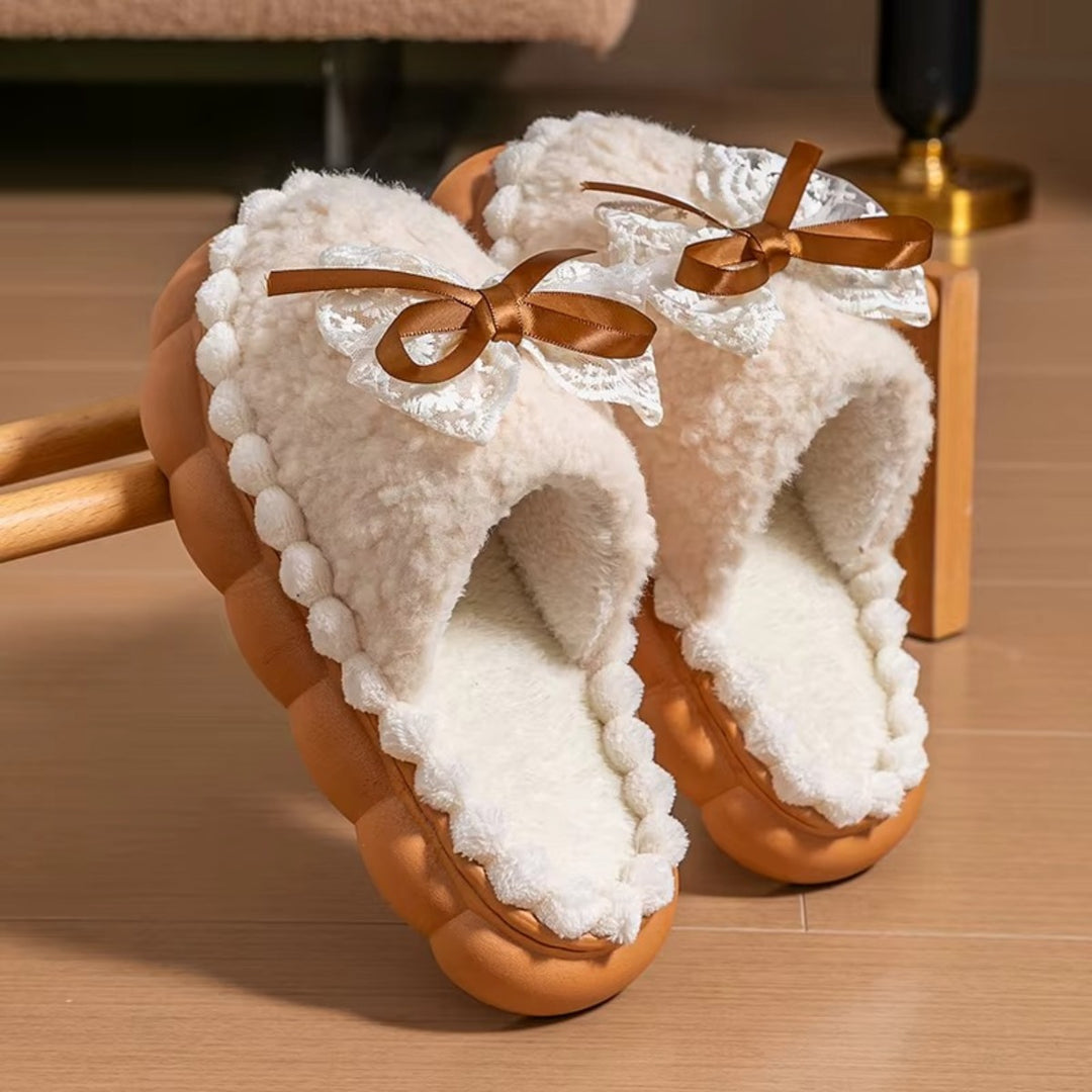 Chaussons Douillets Femme – Fourrés avec Semelle Épaisse Podoways 36 Wheat
