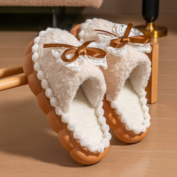 Chaussons Douillets Femme – Fourrés avec Semelle Épaisse Podoways 36 Wheat