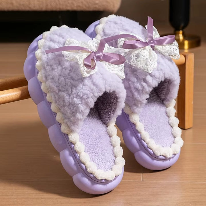 Chaussons Douillets Femme – Fourrés avec Semelle Épaisse Podoways 36 Purple