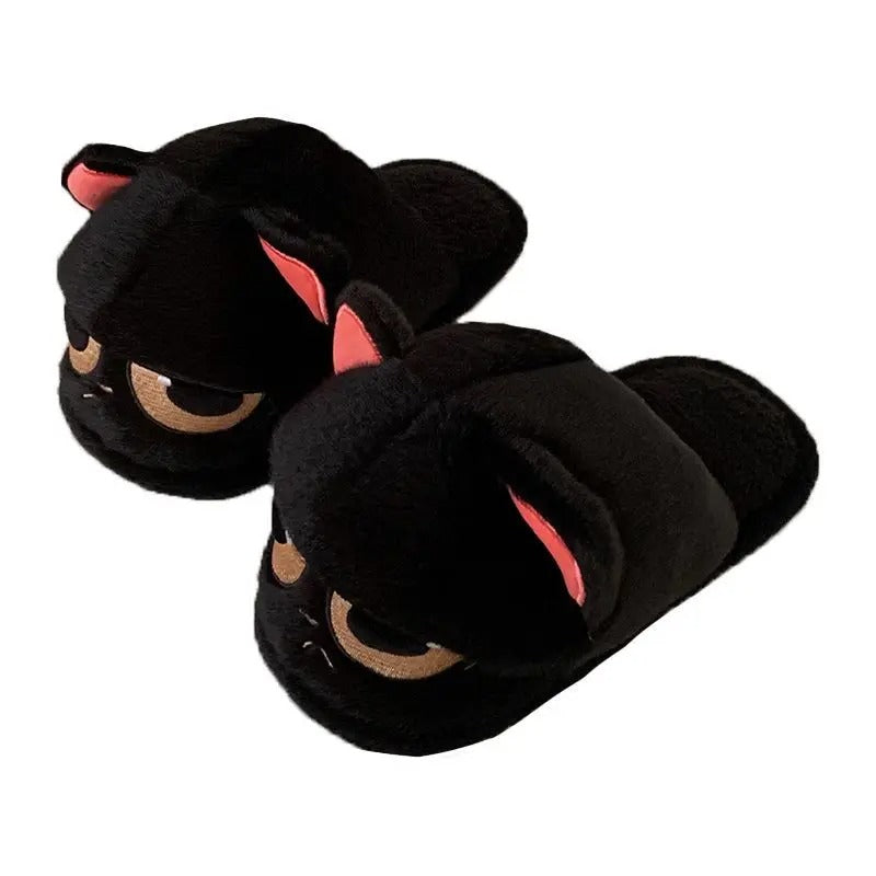Chaussons femme chat noir Podoways