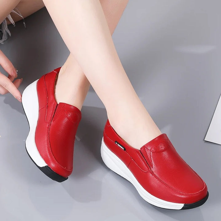 chaussure confort femme simili cuir Chaussures Orthopédiques Podoways 36 Red