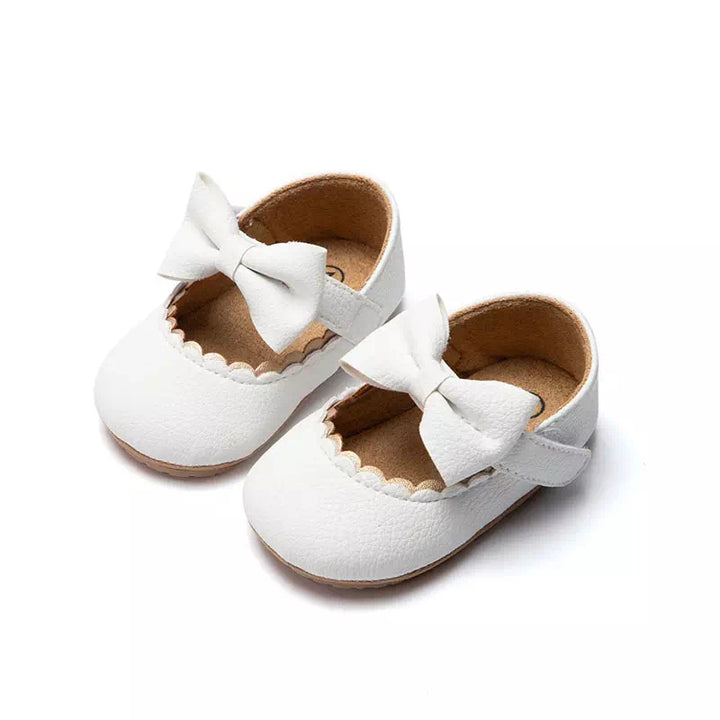 Chaussures pour bébés filles nœud papillon Podoways 6 à 9mois Blanc