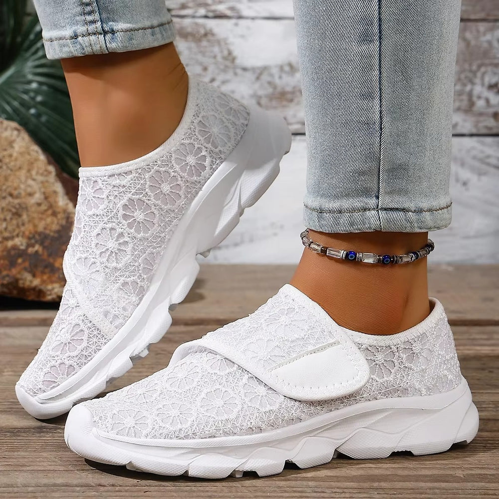 Chaussures Confort Femme Pieds Larges – Réglables et Respirantes Podoways 36 Blanc