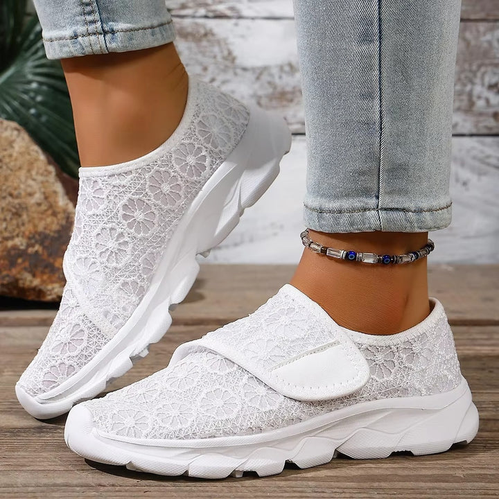 Chaussures Confort Femme Pieds Larges – Réglables et Respirantes Podoways 36 Blanc
