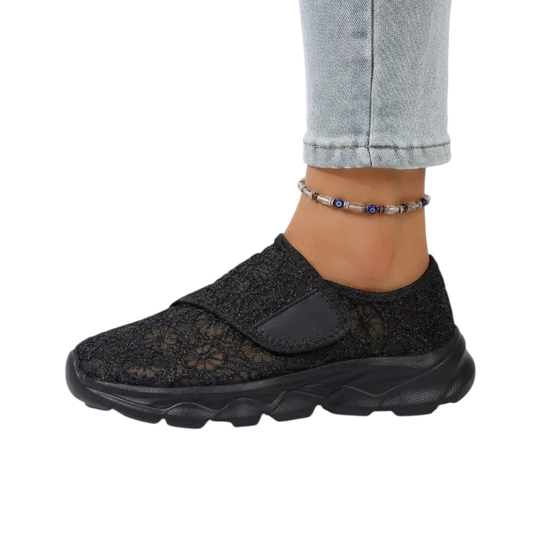 Chaussures Confort Femme Pieds Larges – Réglables et Respirantes Podoways 36 Black