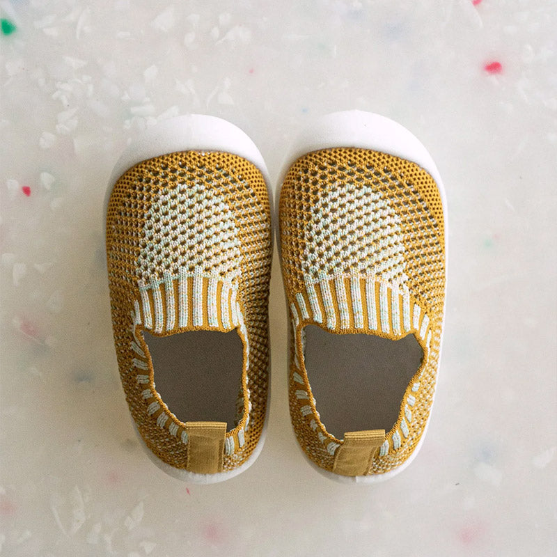 chaussures légères d'été bébé - Jaune maille côtelé  Podoways   