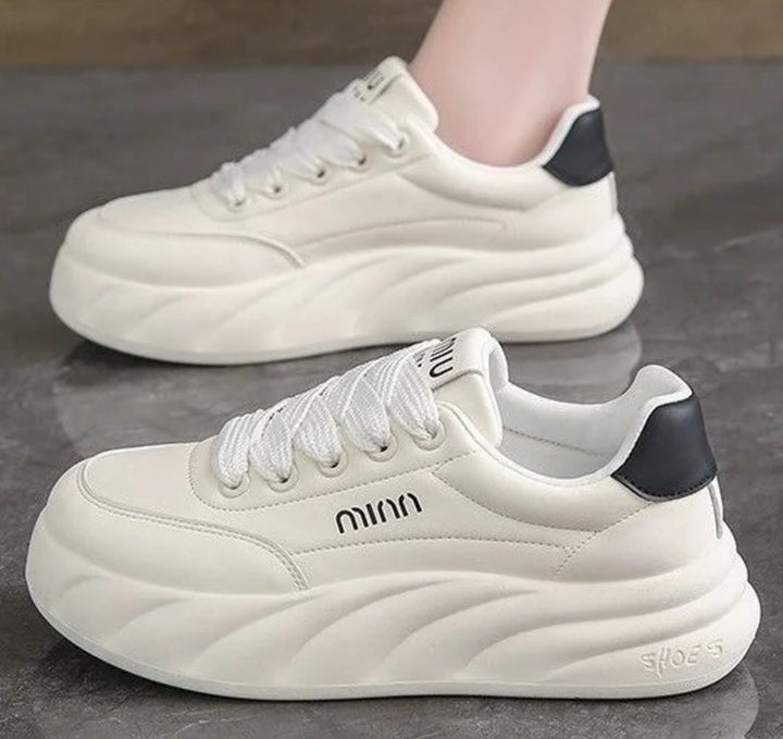 Baskets élégantes femme Beiges Podoways 35 Blanc