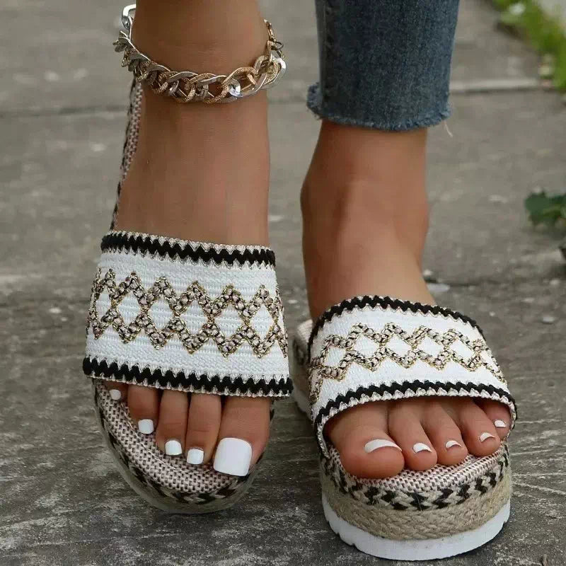 Claquette orthopédique style bohème Podoways 36 Blanc