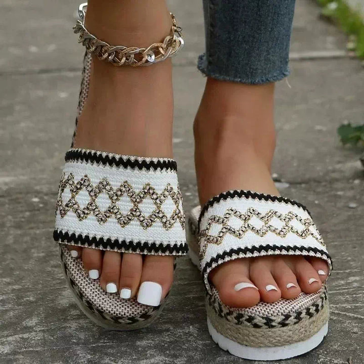 Claquette orthopédique style bohème Podoways 36 Blanc