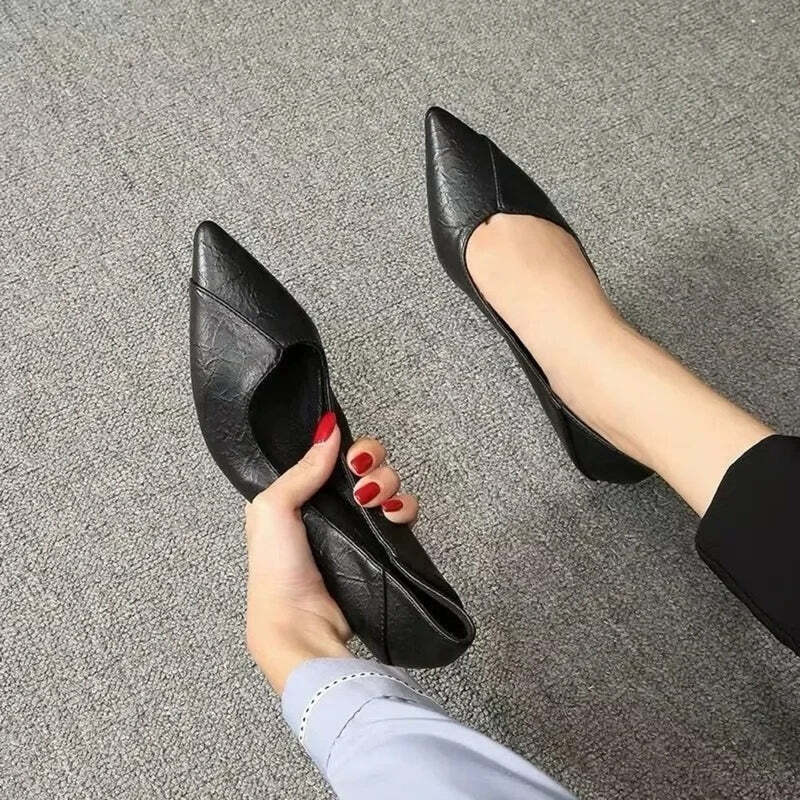 Escarpin noir femme petit talon Podoways