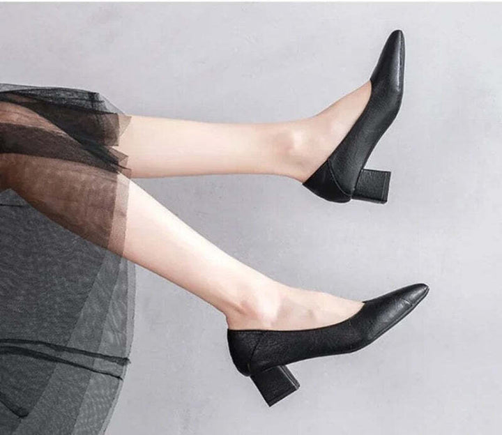 Escarpin noir femme petit talon Podoways