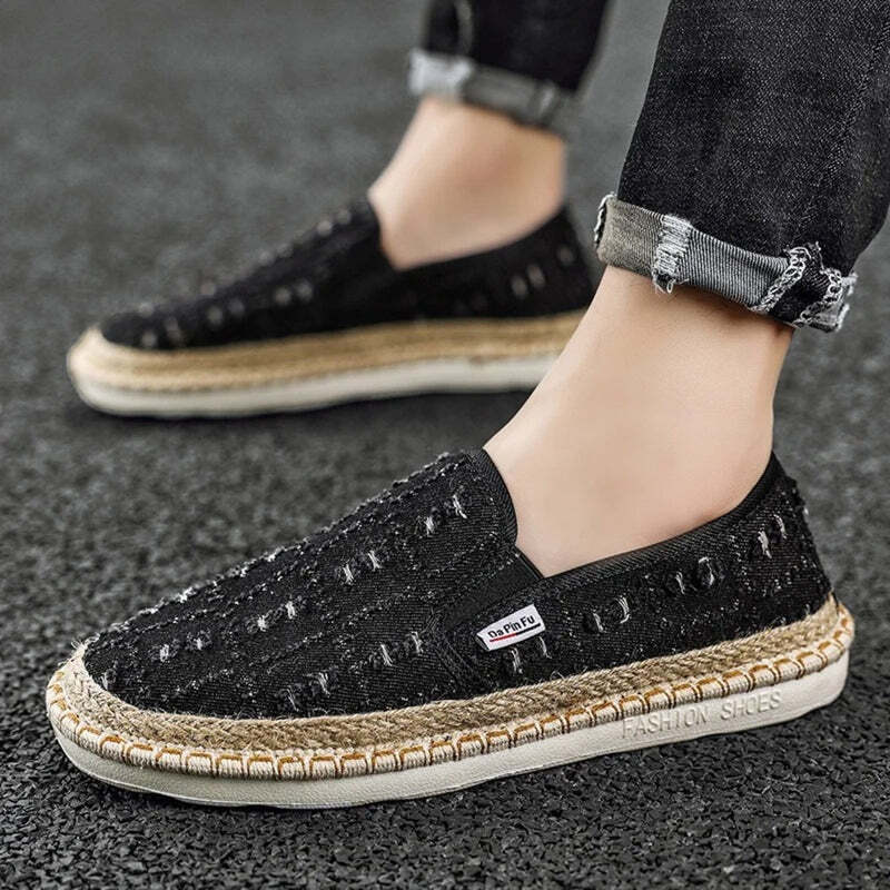 Espadrilles pour homme en toile Podoways 38 Black