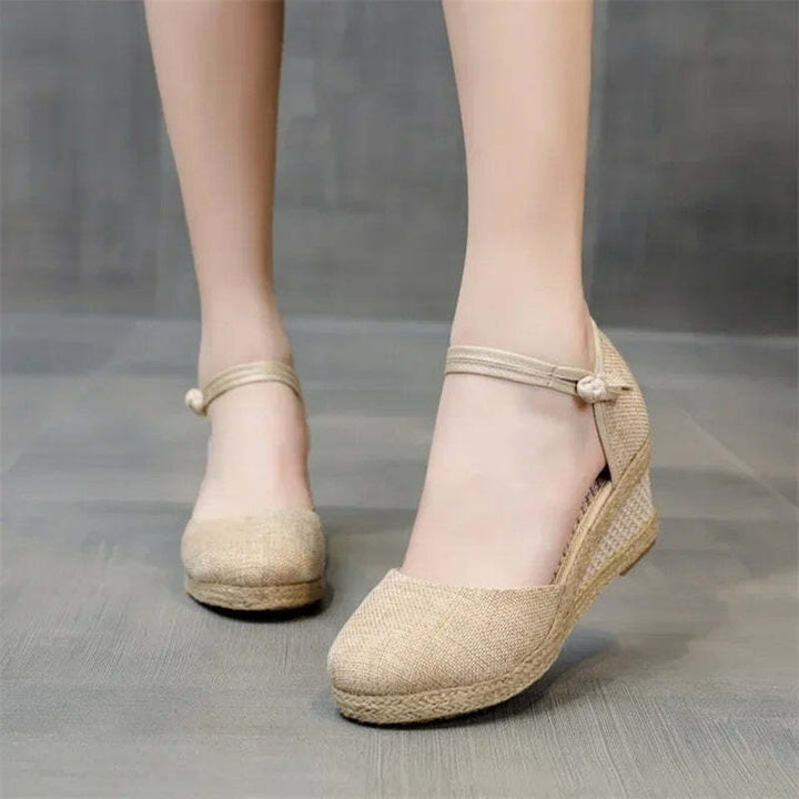 Espadrille femme chic de soirée Podoways 34 Wheat