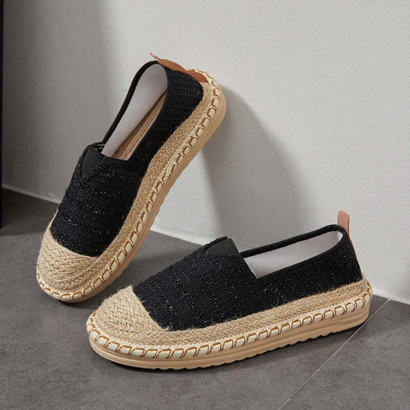 Espadrille femme style 2024 Podoways 35 Black