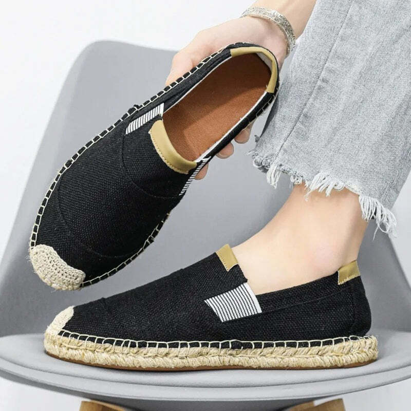 Espadrilles noires pour homme Podoways