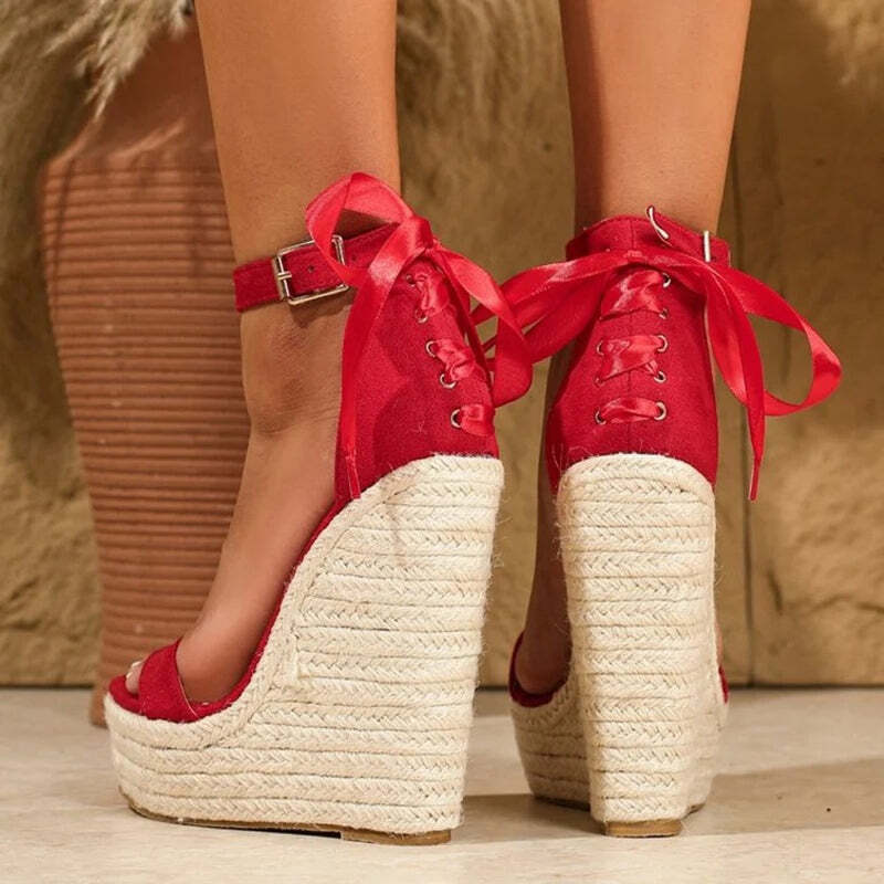 Espadrille rouge pour femme Podoways