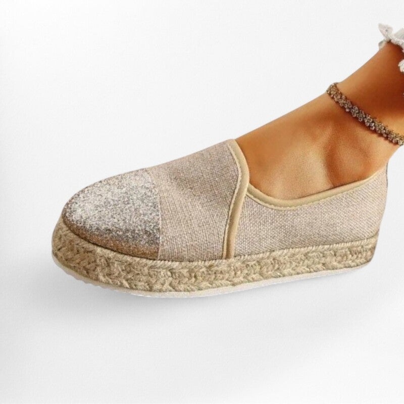 Espadrille pour femme paillette Podoways 35 Wheat