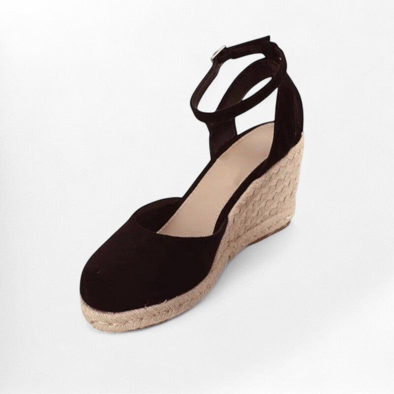 Espadrilles femmes noires talon en corde Podoways 40 Black