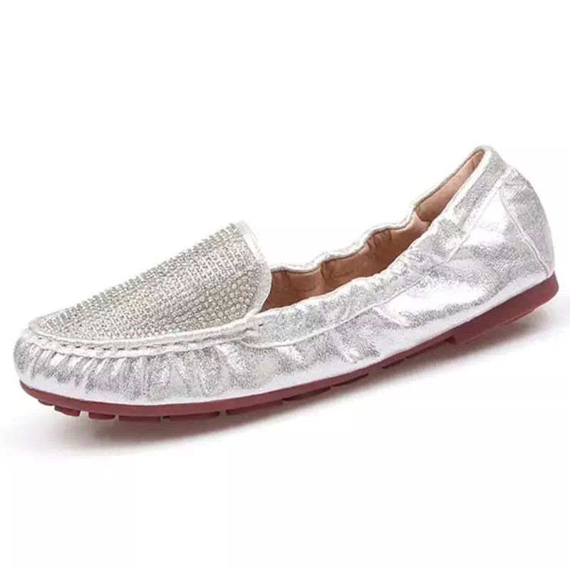 Mocassin à paillette pour femme Podoways 36 Silver