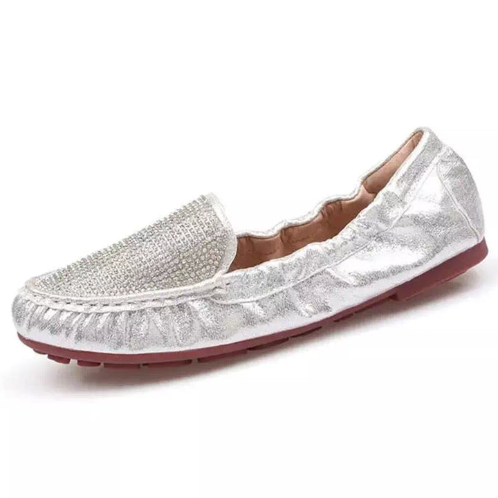 Mocassin à paillette pour femme Podoways 36 Silver