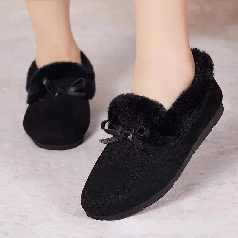 Mocassin style fourrure pour femme