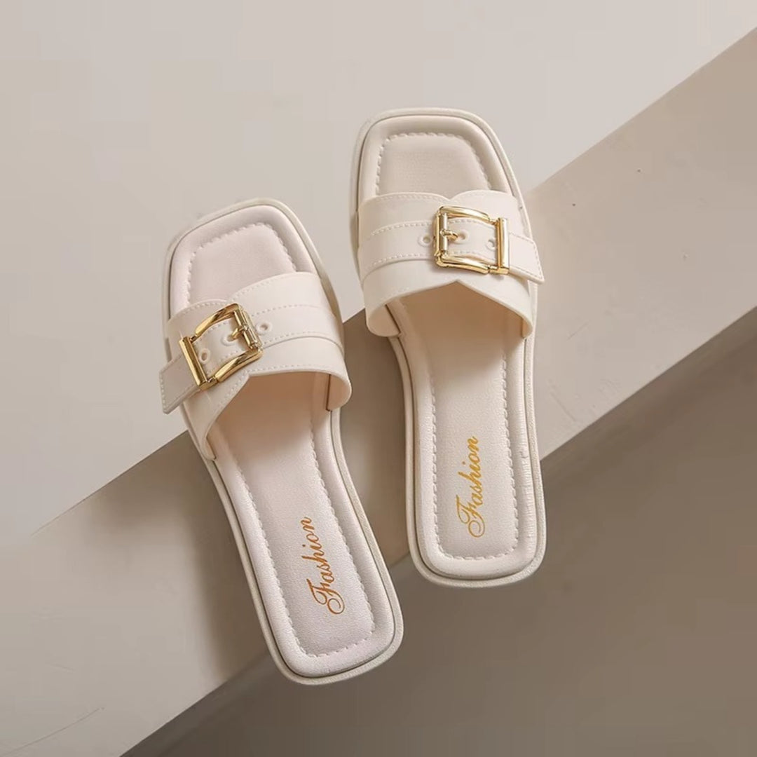 Mules Été Femme – Élégantes avec Bride Réglable Podoways 36 Blanc