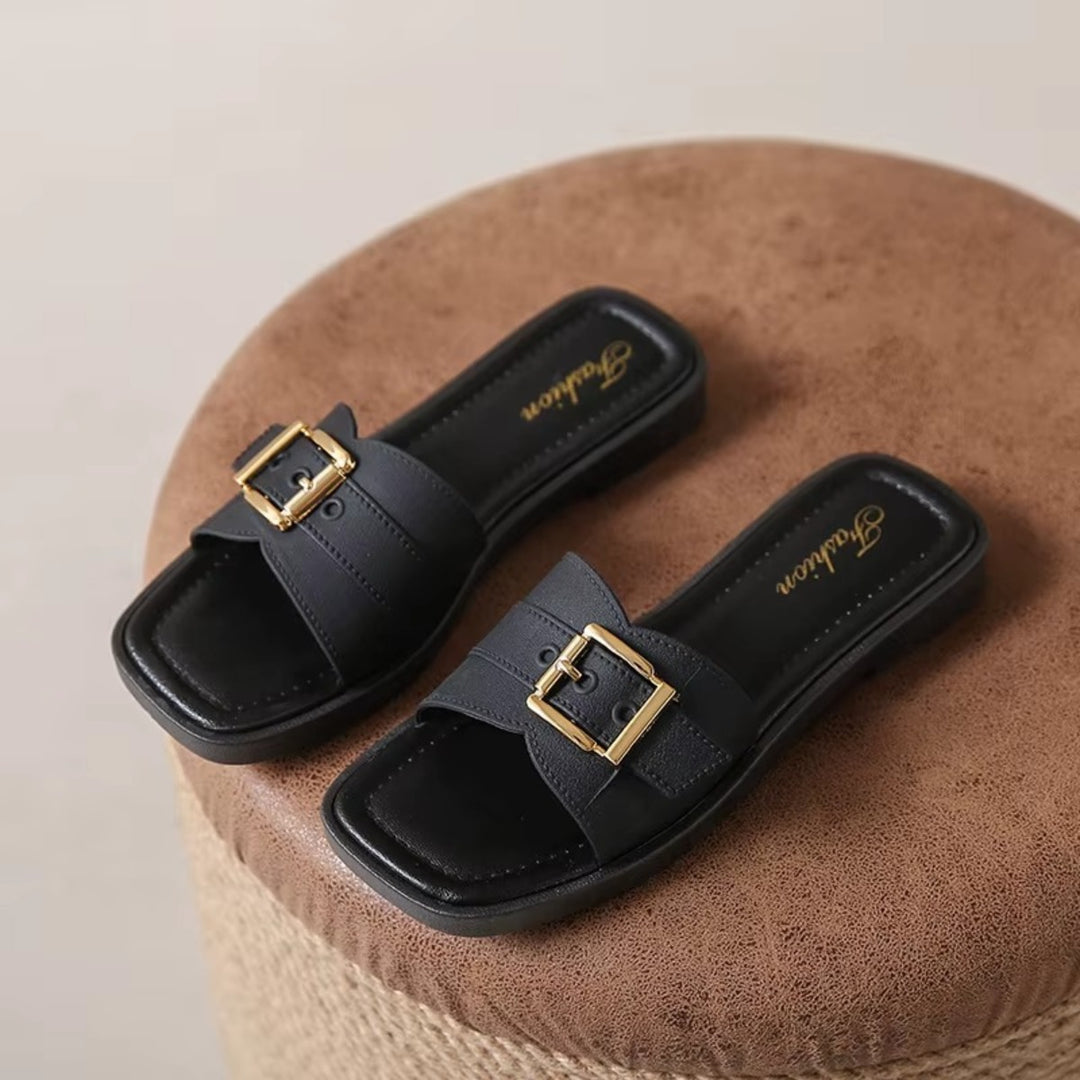 Mules Été Femme – Élégantes avec Bride Réglable Podoways 36 Black