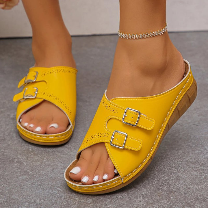 Mules femme confort estival orthopédiques Podoways 36 Gold