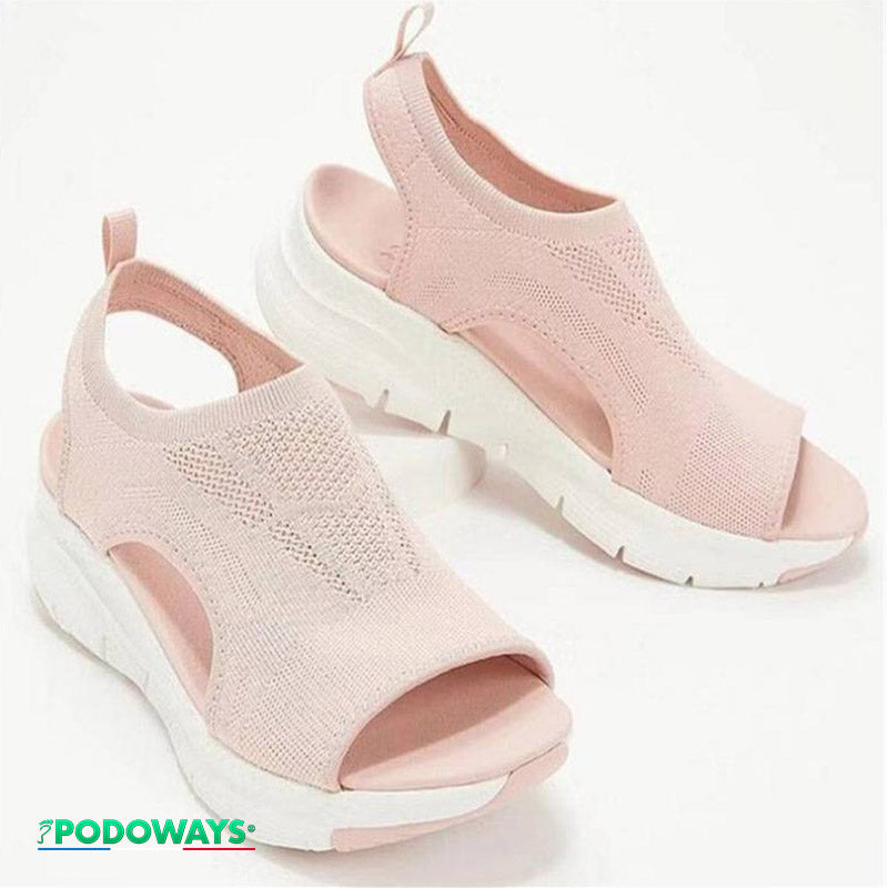 Sandale orthopédique femme, coloris rose vu du dessus