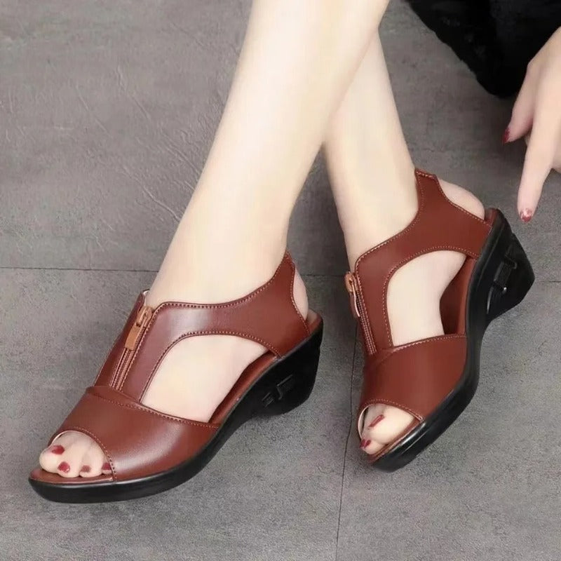 Sandales femme couleur camel Podoways