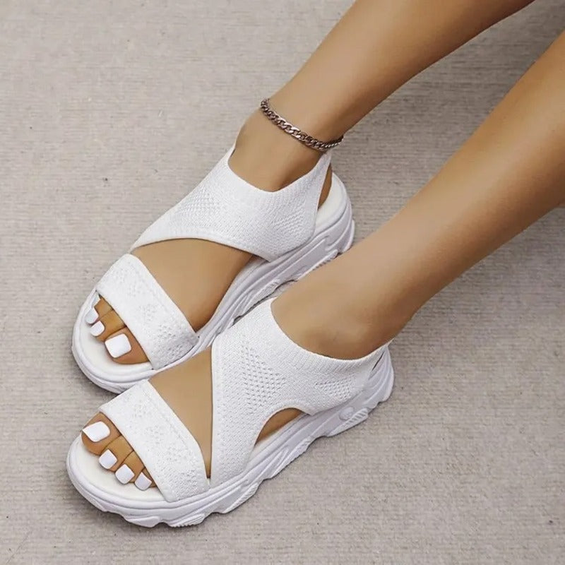 Sandale plate beige femme confort Podoways 35 Blanc