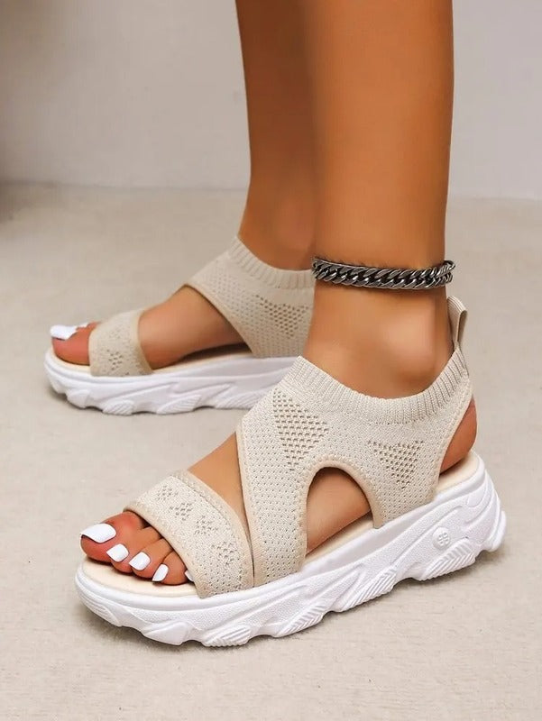 Sandale plate beige femme confort Podoways