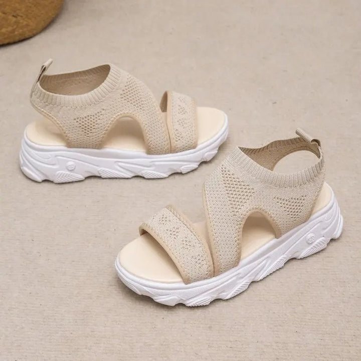 Sandale plate beige femme confort Podoways