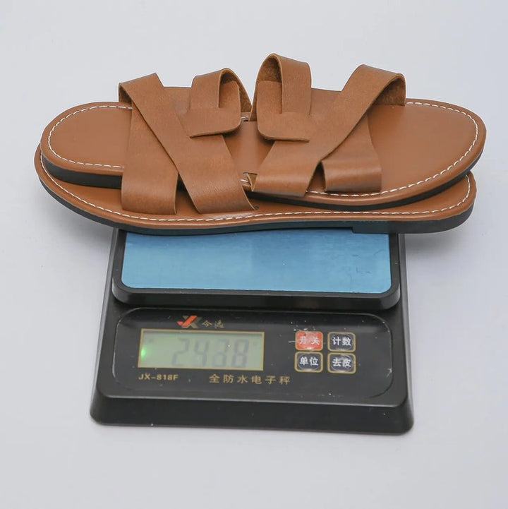 Sandale rouge plate Podoways