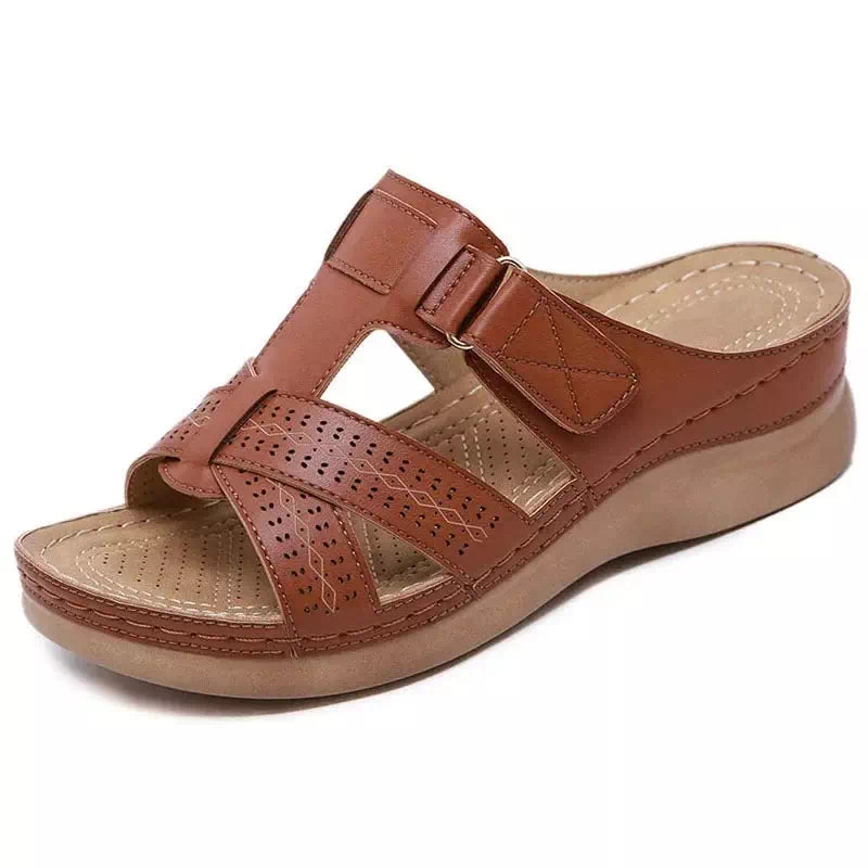 Sandale orthopédique femme compensée simili cuir Podoways 36 Sienna
