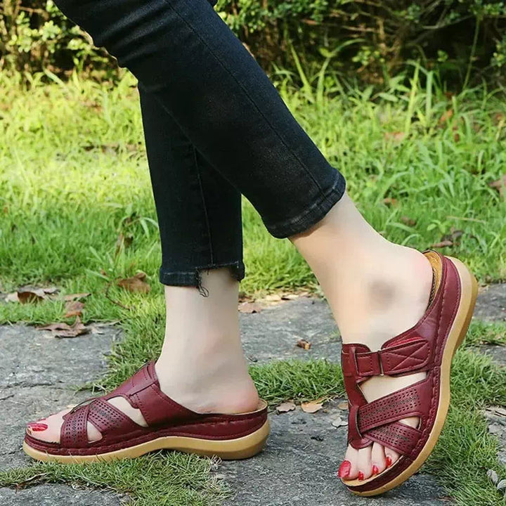 Sandale orthopédique femme compensée simili cuir  Podoways   