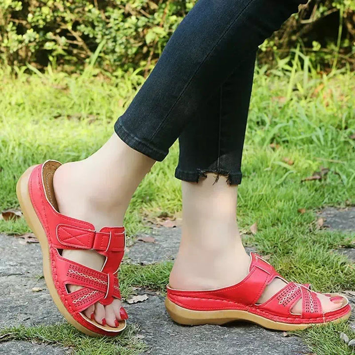 Sandale orthopédique femme compensée simili cuir  Podoways   
